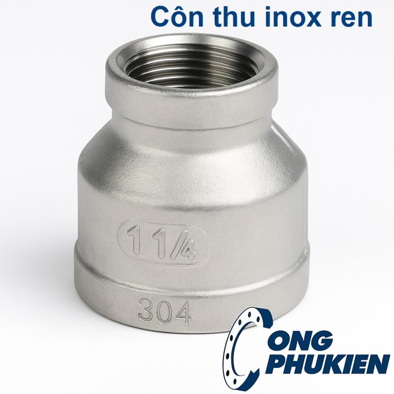 côn thu inox ren