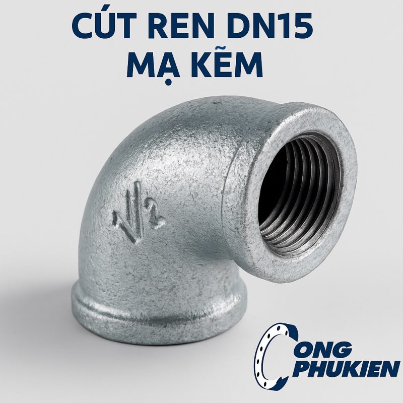 cút thép ren DN15 mạ kẽm
