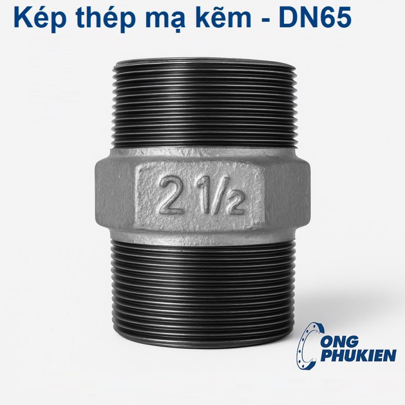Kép thép DN65 ren mạ kẽm