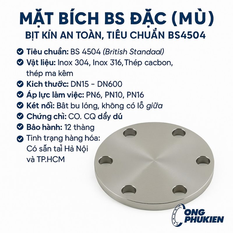 Mặt bích tiêu chuẩn BS đặc