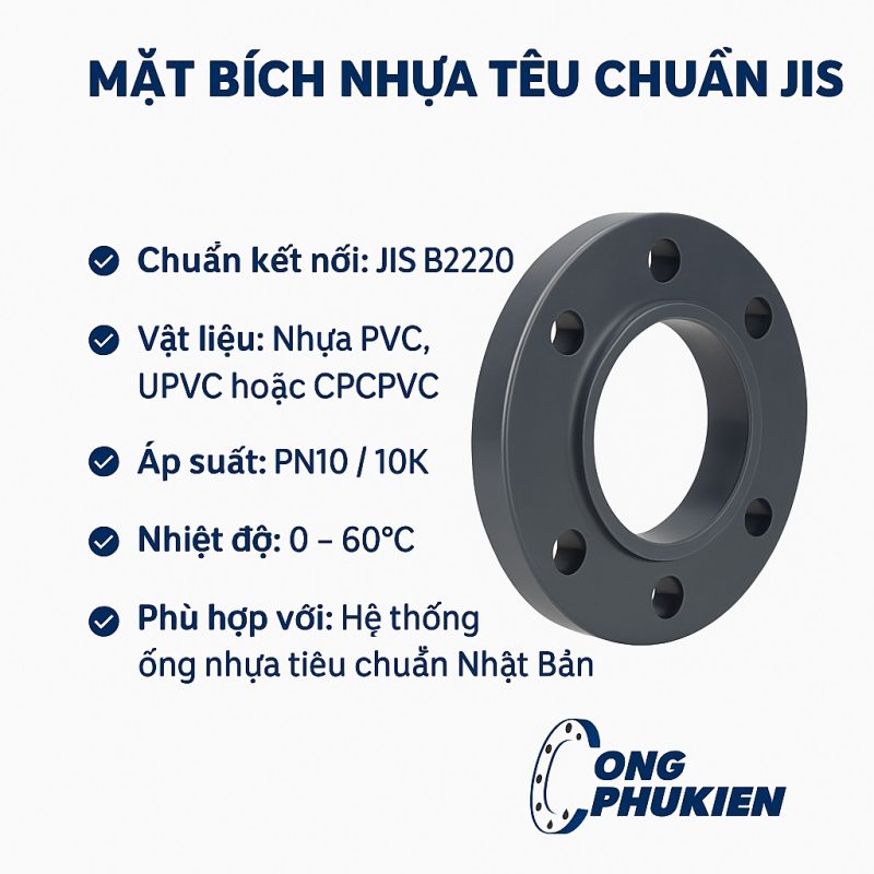 mặt bích nhựa tiêu chuẩn JIS