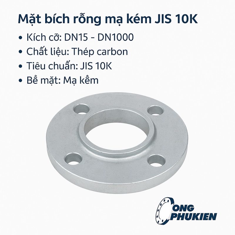 Mặt bích rỗng mạ kẽm JIS10K
