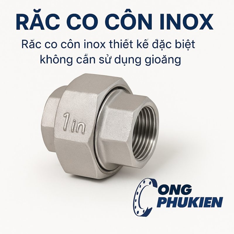 Rắc co côn inox