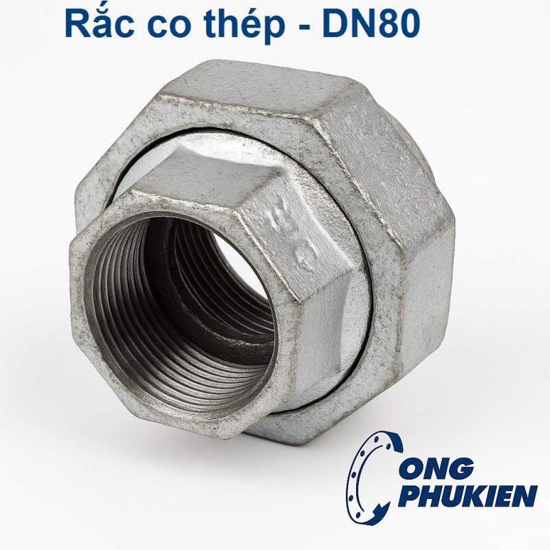 Rắc co thép mạ kẽm DN80
