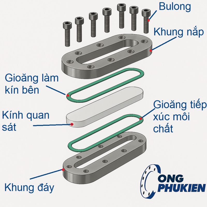 cấu tạo kính elip dài inox vi sinh