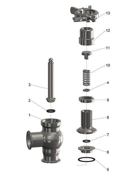 cấu tạo van an toàn inox vi sinh
