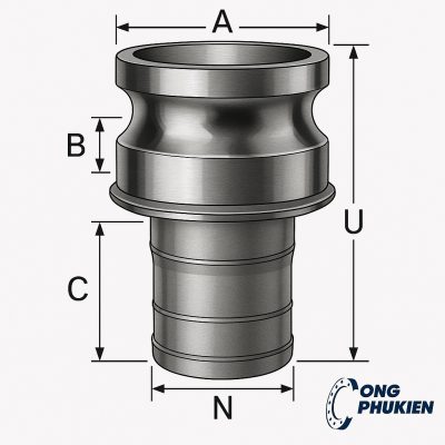 kích thước khớp nối nhanh kiểu E inox