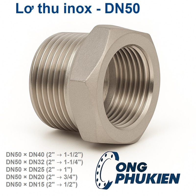 Lơ thu inox DN50