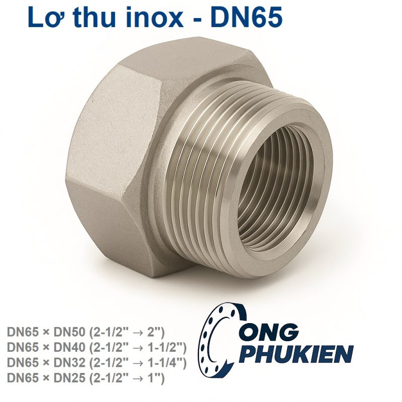 Lơ thu inox DN65
